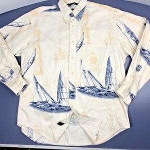 VTG Nautica Sailing Graphic Shirt Large Nautical